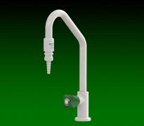 Laboratory swivel swan neck hot /cold water tap with pipe interruptor
