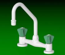 Laboratory swivel swan neck mixer hot and cold water tap