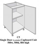 Single door laboratory classroom cabinet 500 wide