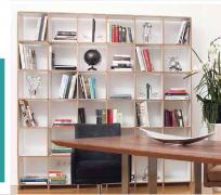 Designer 36 compartment wooden bookcase storage wall mdf edge white melamine side panels and shelves